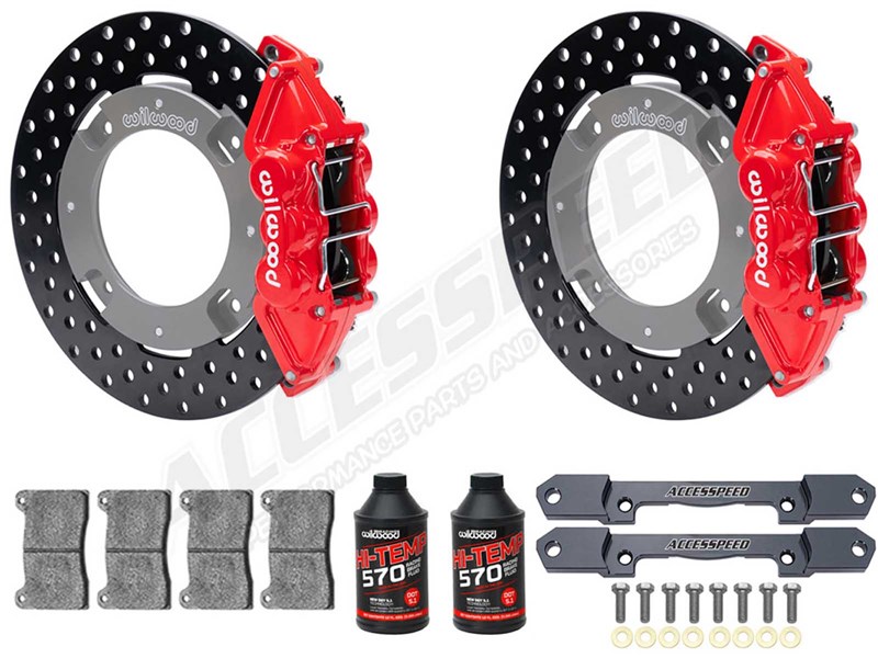 Wilwood Rear UTV Big Brake Kit Combo with Fluid, Red, Drilled Rotors for 2019-up Honda Talon 1000R