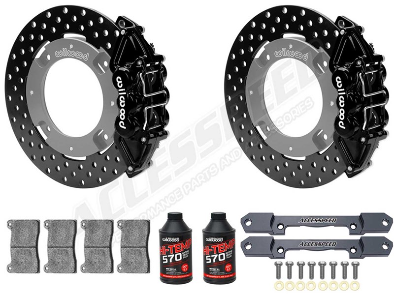 Wilwood Rear UTV Big Brake Kit Combo with Fluid, Black, Drilled Rotors for 2019-up Honda Talon 1000R