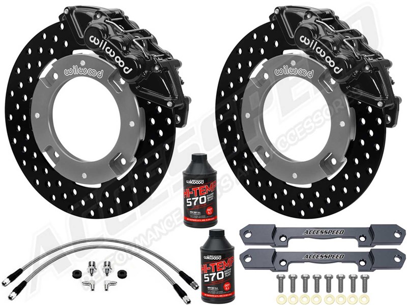 Wilwood Front UTV Big Brake Kit Combo with Brake Lines, Black, Drilled For 2019-up Honda Talon 1000R