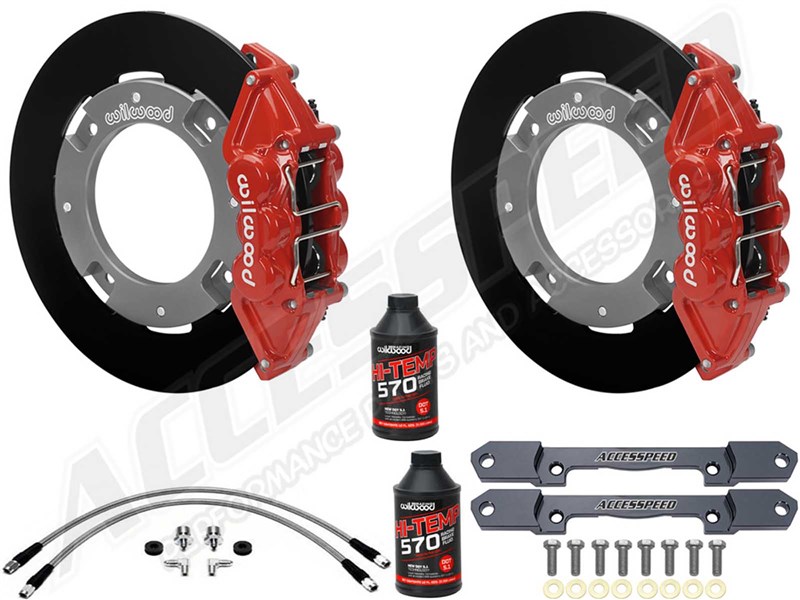Wilwood Rear UTV Big Brake Kit Combo with Brake Lines, Red, For 2019-up Honda Talon 1000R