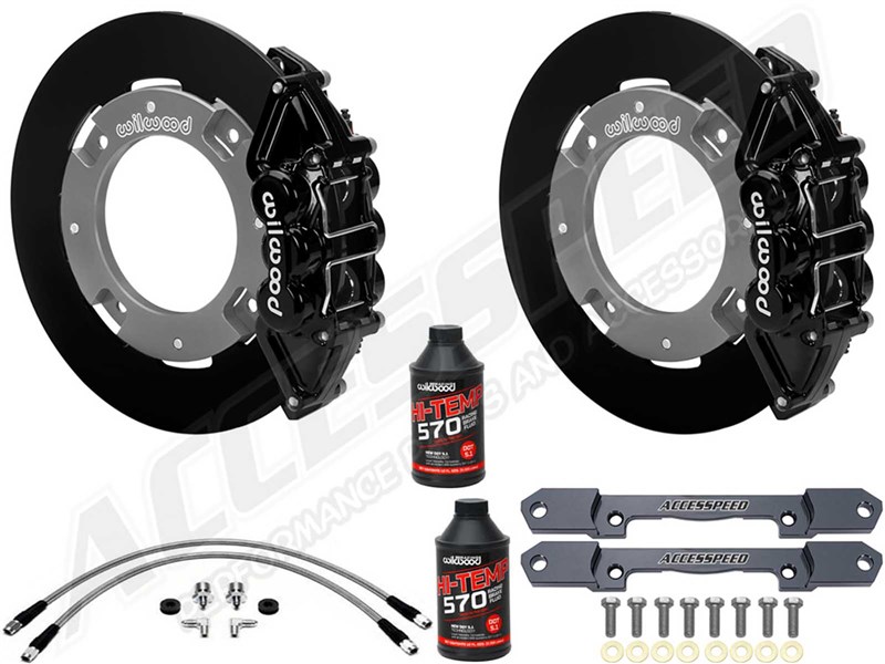 Wilwood Rear UTV Big Brake Kit Combo with Brake Lines, Black, For 2019-up Honda Talon 1000R