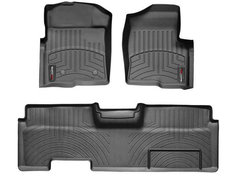 WeatherTech 444091-441792 Black Front & Rear FloorLiner Floor Mats 2009-2014 Ford F-150 SuperCab