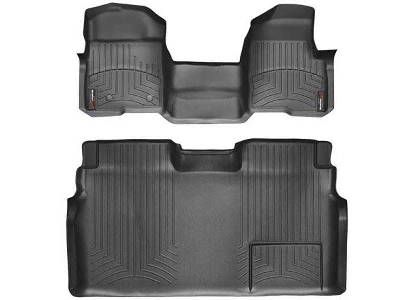 WeatherTech 444091-441793 Black Front & Rear FloorLiner Floor Mats 2011 Ford F-150 SuperCrew