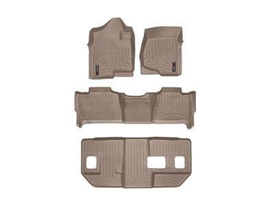 WeatherTech 451295-1-2-6 Tan 1st, 2nd Bench & 3rd FloorLiners 2018-2020 Expedition 2018-up Navigator