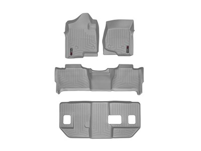 WeatherTech 461295-1-7-8 Grey 1st, 2nd Bucket W/Console & 3rd Row FloorLiners For 2018-up Navigator