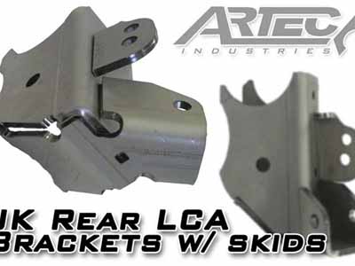 Artec Industries JK4427 JK Rear LCA Brackets W/Skids / Artec Industries JK4427 Track Bar Bracket