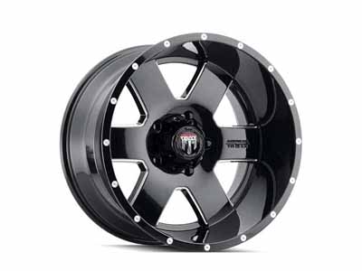 American Truxx AT155-2970M0 Armor AT155 Gloss Black Milled 20X9 8-170 0MM 125.2MM Off Road Wheel / American Truxx AT155-2970M0 20-inch Wheels