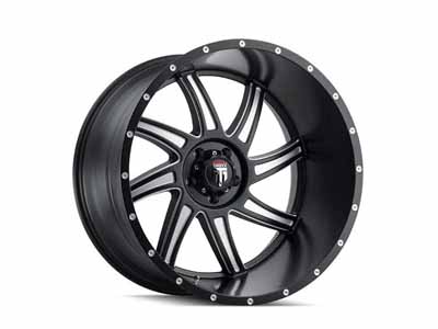 American Truxx AT162-2178M-24 Vortex AT162 Satin Black Milled 20X10 8-180 -24MM 125.2MM Wheel / American Truxx AT162-2178M-24 20-inch Wheels