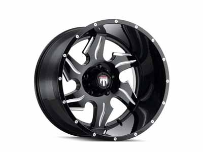 American Truxx AT163-2283M-44 Ninja AT163 Gloss Black Milled 20X12 6-139.7 -44MM 106.1MM Wheel / American Truxx AT163-2283M-44 20-inch Wheels