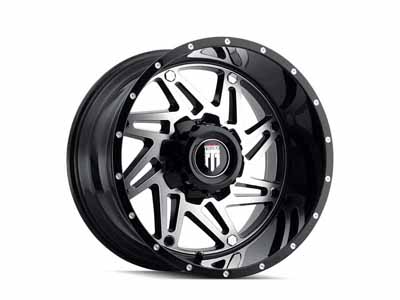 American Truxx AT165-2297BM-44 Warrior AT165 Gloss Black Machined 20X12 5-139.7 -44MM 110.3MM Wheel / American Truxx AT165-2297BM-44 20-inch Wheels