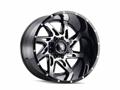 American Truxx AT183-2173BM-24 Spyder AT183 Gloss Black Machined 20X10 5-127 -24MM 78.1MM Wheel / American Truxx AT183-2173BM-24 20-inch Wheels