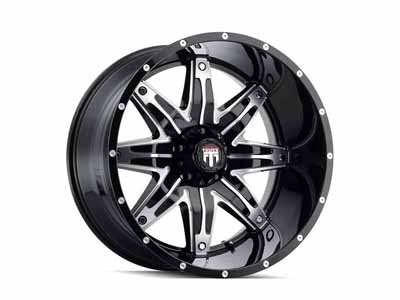 American Truxx AT185-22278BM-44 Lonestar AT185 Gloss Black Machined 22X12 8-180 -44MM 125.2MM Wheel / American Truxx AT185-22278BM-44 22-inch Wheels