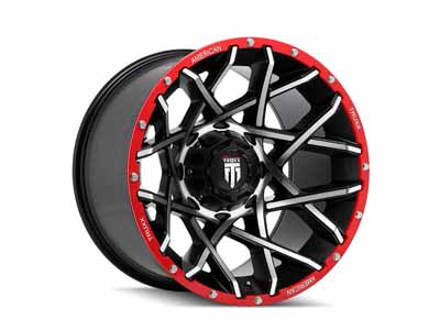 American Truxx AT1901-2281BML-44 Gridlock Gloss Black Machined 20X12 8-165.1 -44MM Beadlock Wheel / American Truxx AT1901-2281BML-44 20-inch Wheels