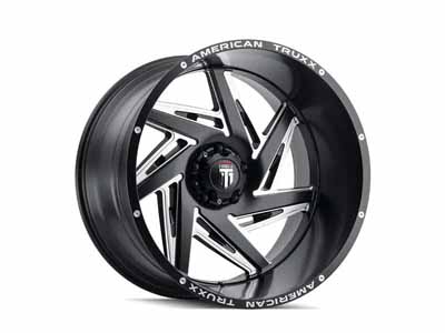 American Truxx AT1906-2197M-24 Spiral AT1906 Satin Black Milled 20X10 5-139.7 -24MM 110.5MM Wheel / American Truxx AT1906-2197M-24 20-inch Wheels