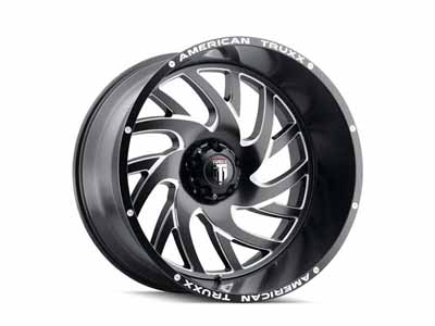 American Truxx AT1907-24478M-76 Xclusive AT1907 Satin Black Milled 24X14 8-180 -76MM 124.2MM Wheel / American Truxx AT1907-24478M-76 24-inch Wheels