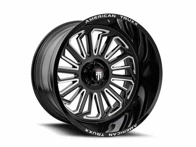 American Truxx AT1916-22273M Butcher AT1916 Gloss Black Milled 22X12 5-127 -51MM 71.6MM Wheel / American Truxx AT1916-22273M 22-inch Wheels