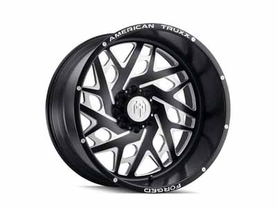 American Truxx ATF1909-22283-44M Forged Aries ATF1909 Matte Black Milled 22X12 6-139.7 -44MM Wheel / American Truxx ATF1909-22283-44M 22-inch Wheels