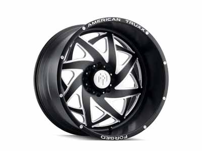 American Truxx ATF1910-22281-44M Forged Kronos ATF1910 Matte Black Milled 22X12 8-165.1 -44MM Wheel / American Truxx ATF1910-22281-44M 22-inch Wheels