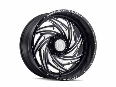American Truxx ATF1911-22270-44M Forged Twisted ATF1911 Matte Black Milled 22X12 8-170 -44MM Wheel / American Truxx ATF1911-22270-44M 22-inch Wheels