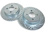 Baer 54055-020 Rear Slotted Drilled Zinc-Plated Rotors 1984-1986 Mustang SVO & 1982-1989 Continental