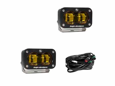 Baja Designs 237811 S2 SAE Pair LED Spot, Baja Amber / Baja Designs 237811 Fog Light