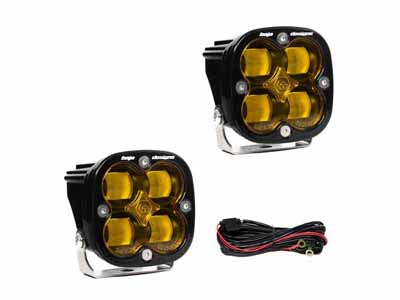 Baja Designs 257811 Squadron SAE Pair LED Spot Baja Amber / Baja Designs 257811 Fog Light