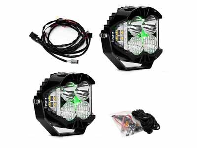 Baja Designs 297816 LP4 Pro LED Auxiliary Light Pod Pair Light Pattern Driving/Combo Green Backlight / Baja Designs 297816 LED Light Pod