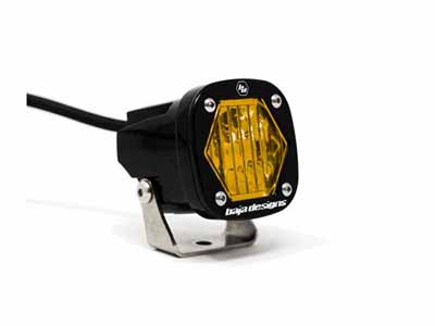 Baja Designs 380015 S1 Baja Amber Wide Cornering LED Light with Mounting Bracket Single / Baja Designs 380015 LED Light Pod