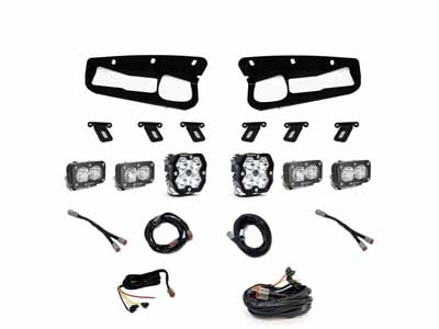 Baja Designs 44-0086-UP Squadron 2.0 Sport/Dual S2 Sport Sportmen Fog Pocket Light Kit 2021+ Bronco / Baja Designs 44-0086-UP Bumper Lights