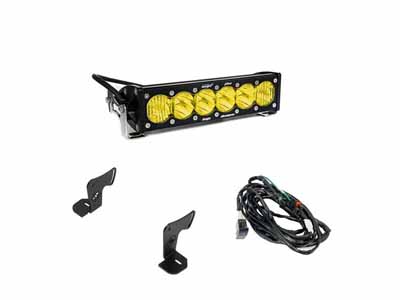 Baja Designs 44-8302 OnX6+ 10 Inch Light Bar Hood Mount Kit 2025 RZR ProR; ProS; ProXP, Baja Amber / Baja Designs 44-8302 LED Light Bar