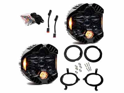 Baja Designs 44-8312 DOT LP6 LED Headlight Kit 2018-25 Wrangler/Gladiator w/Halogen Headlights Amber / Baja Designs 44-8312 Headlight Kit