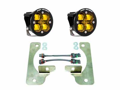 Baja Designs 447723 JL Fog Light Squadron-R 18-Pres Wrangler JL Rubicon Fog Pocket Kit Baja Amber / Baja Designs 447723 Fog Light