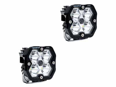 Baja Designs 49-7801-2NH Squadron 2.0 Pro Black LED Auxiliary Light Pod Pair Clear Spot / Baja Designs 49-7801-2NH Auxiliary Light