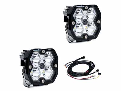 Baja Designs 49-7801-2 Squadron 2.0 Pro Black LED Auxiliary Light Pod Pair Universal Clear Spot / Baja Designs 49-7801-2 Auxiliary Light