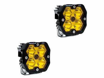 Baja Designs 49-7811-2NH Squadron 2.0 Pro Black LED Auxiliary Light Pod Pair Baja Amber Spot / Baja Designs 49-7811-2NH Auxiliary Light