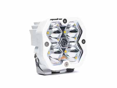 Baja Designs 55-1001-WT-2 Squadron 2.0 Sport White Flush Mount LED Auxiliary Light Pod Clear Spot / Baja Designs 55-1001-WT-2 Auxiliary Light