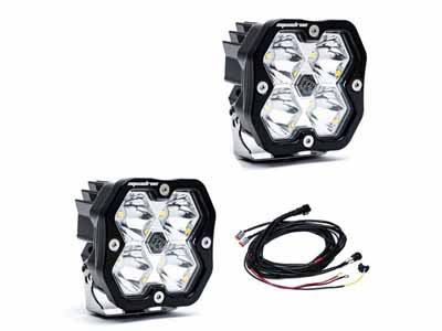 Baja Designs 55-7801-2 Squadron 2.0 Sport Black LED Auxiliary Light Pod Pair Universal Clear Spot / Baja Designs 55-7801-2 Auxiliary Light