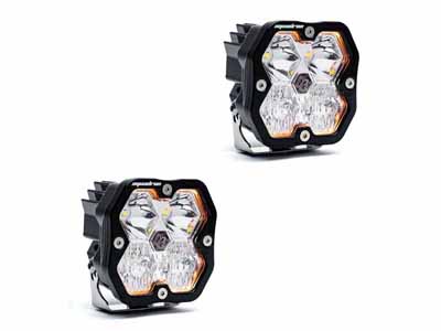 Baja Designs 55-7803-2NH Squadron 2.0 Sport Black LED Auxiliary Light Pod Pair Clear Driving/Combo / Baja Designs 55-7803-2NH Auxiliary Light