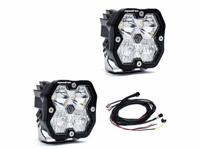 Baja Designs 55-7803-2 Squadron 2.0 Sport Black LED Auxiliary Light Pods Clear Driving/Combo / Baja Designs 55-7803-2 Auxiliary Light