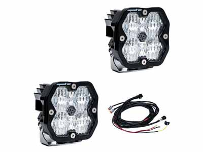 Baja Designs 55-7805-2 Squadron 2.0 Sport Black LED Auxiliary Light Pods Clear Wide Cornering / Baja Designs 55-7805-2 Auxiliary Light