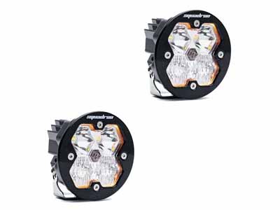 Baja Designs 58-7803-2NH Squadron-R 2.0 Sport Black LED Auxiliary Light Pod Pair Clear Driving/Combo / Baja Designs 58-7803-2NH Auxiliary Light