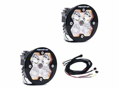 Baja Designs 58-7803-2 Squadron-R 2.0 Sport Black LED Auxiliary Light Pods Clear Driving/Combo / Baja Designs 58-7803-2 Auxiliary Light