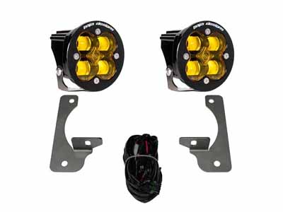 Baja Designs 587525 Squadron R SAE Fog Pocket Light 2007-18 Wrangler JK w/Premium Bumper Baja Amber / Baja Designs 587525 Fog Light