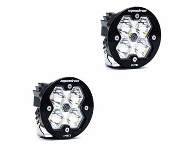Baja Designs 59-7801-2NH Squadron-R 2.0 Pro Black LED Auxiliary Light Pod Pair Clear Spot / Baja Designs 59-7801-2NH Auxiliary Light