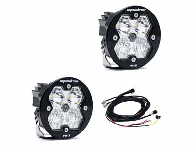 Baja Designs 59-7803-2 Squadron-R 2.0 Pro Black LED Auxiliary Light Pods Clear Driving/Combo / Baja Designs 59-7803-2 Auxiliary Light
