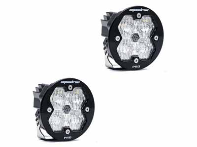 Baja Designs 59-7805-2NH Squadron-R 2.0 Pro Black LED Auxiliary Light Pod Pair Clear Wide Cornering / Baja Designs 59-7805-2NH Auxiliary Light