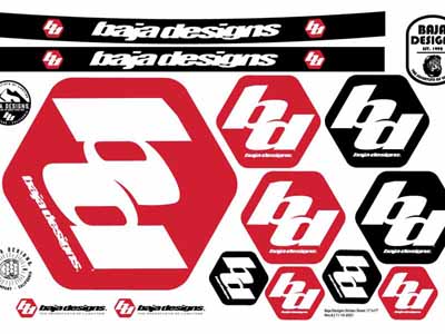 Baja Designs 900098 BD Sticker Sheet / Baja Designs 900098 Decal