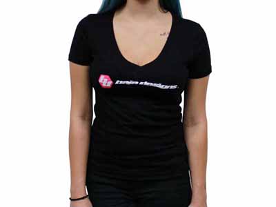 Baja Designs 980019 Black Ladies V Neck T Shirt Small / Baja Designs 980019 Womens Shirts