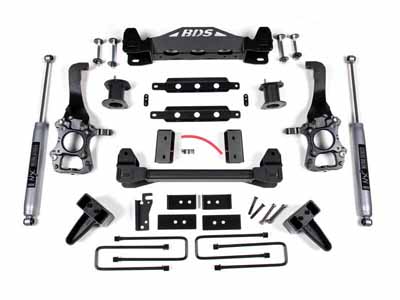 BDS Suspension BDS1505H 6" Lift Kit 2014 Ford F150 2WD 5" Block Kit NX2 Nitro Shocks / BDS Suspension BDS1505H Lift Kit