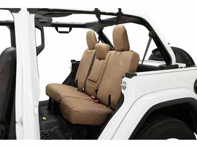 Bestop 29291-04 Seat Covers For 2018-2023 Wrangler JL 4-Dr Rear W/ Fold Down Arm RestTan / Bestop 29291-04 Seat Cover